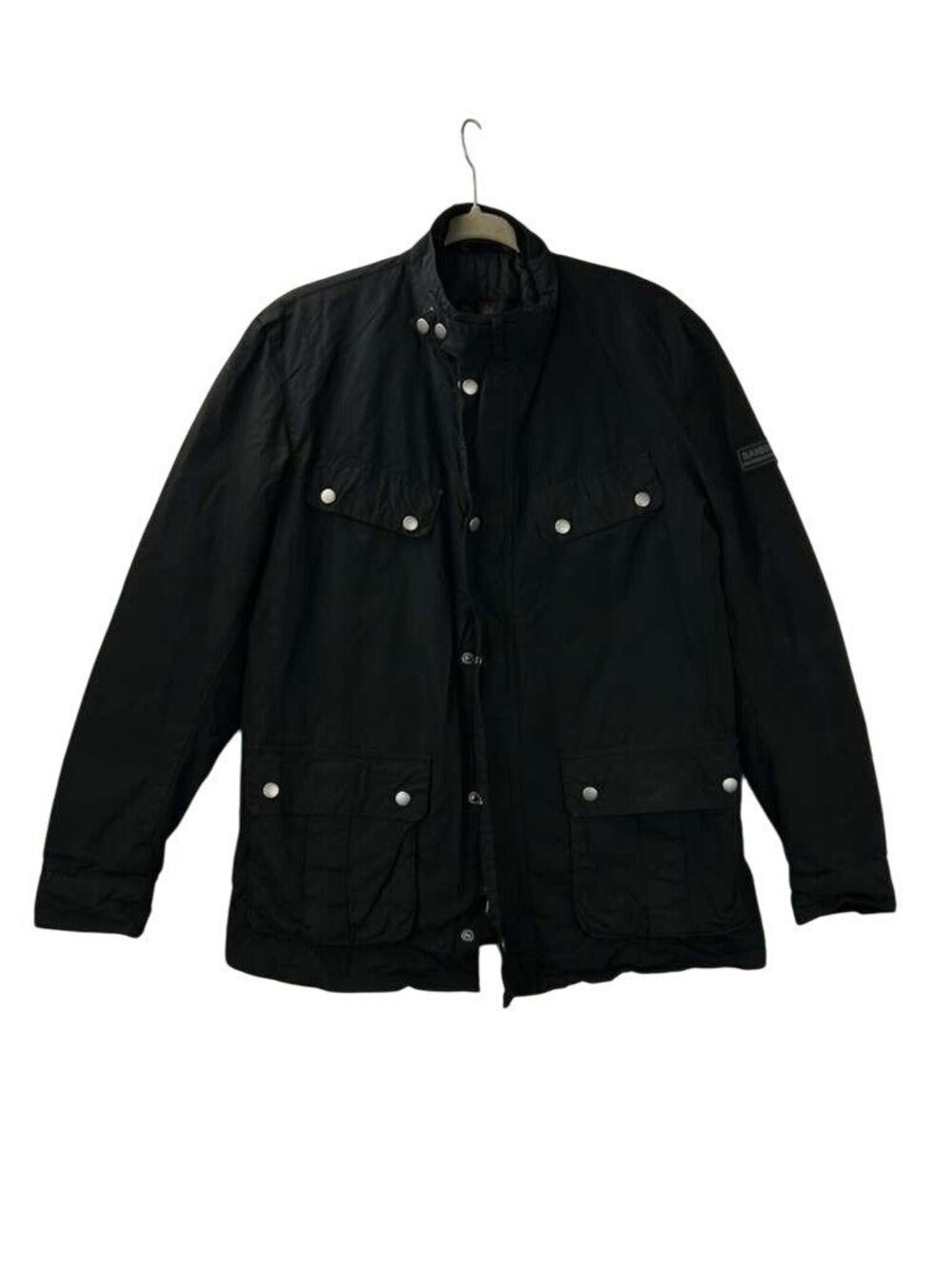Barbour International Duke Waxed Jacket Black Womens L Tourer Rugged Outdoor